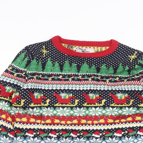 season greetings Womens Blue   Pullover Jumper Size 8