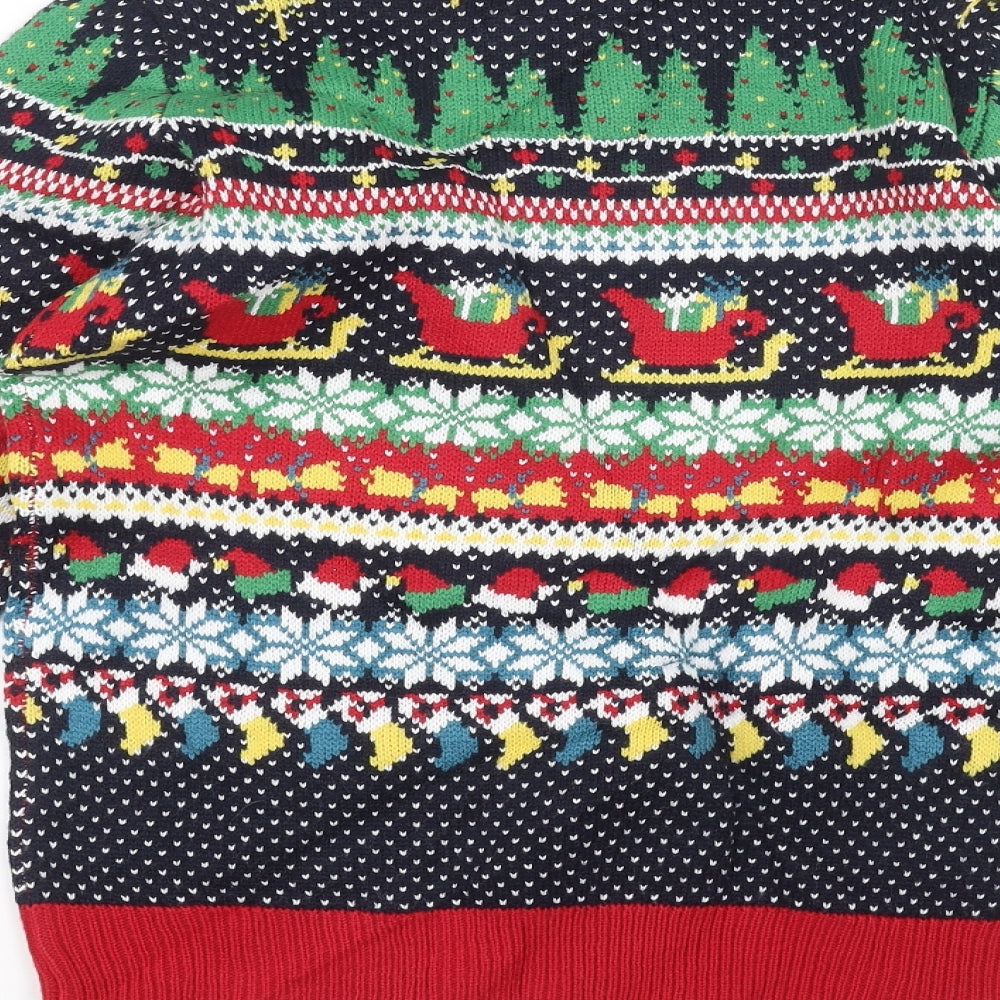 season greetings Womens Blue   Pullover Jumper Size 8