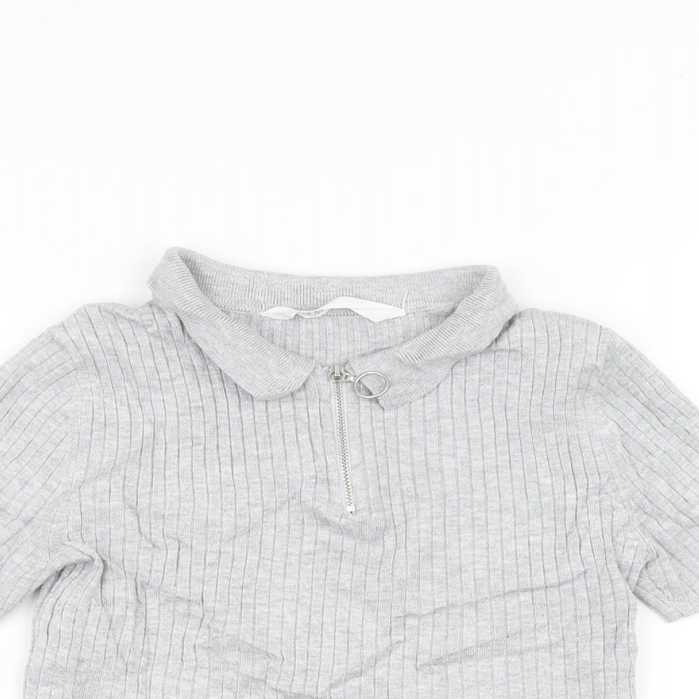 H&M Girls Grey   Basic T-Shirt Size 11-12 Years