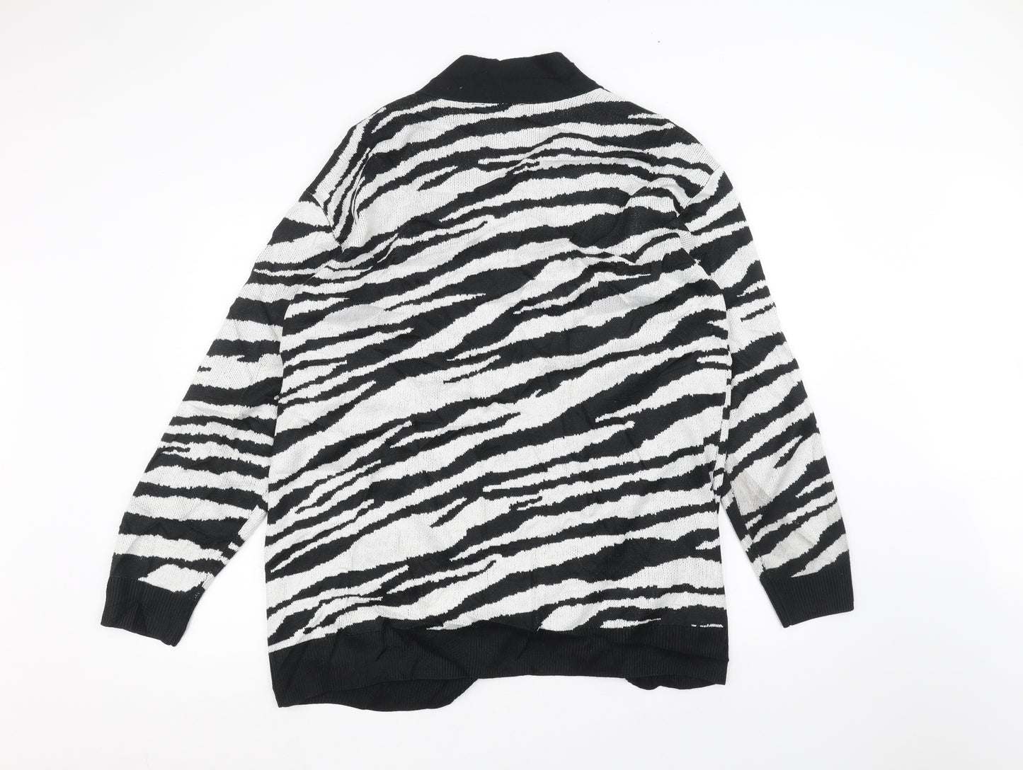 Principles Womens White Animal Print  Cardigan Jumper Size 16