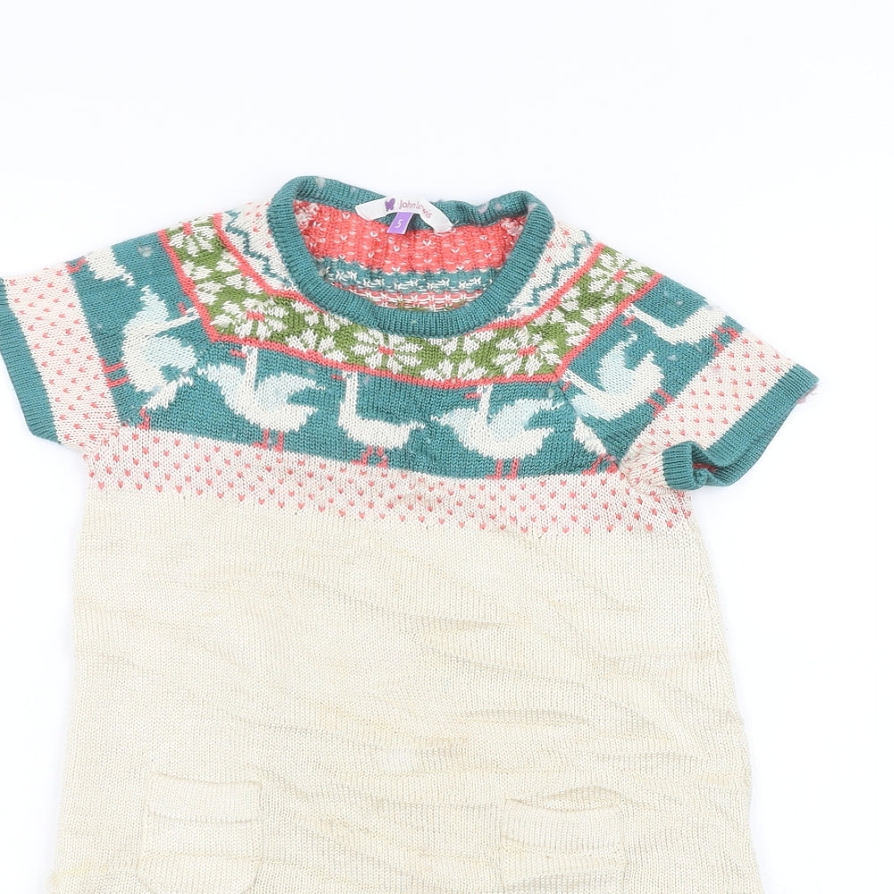 John Lewis Girls White   Pullover Jumper Size 5 Years