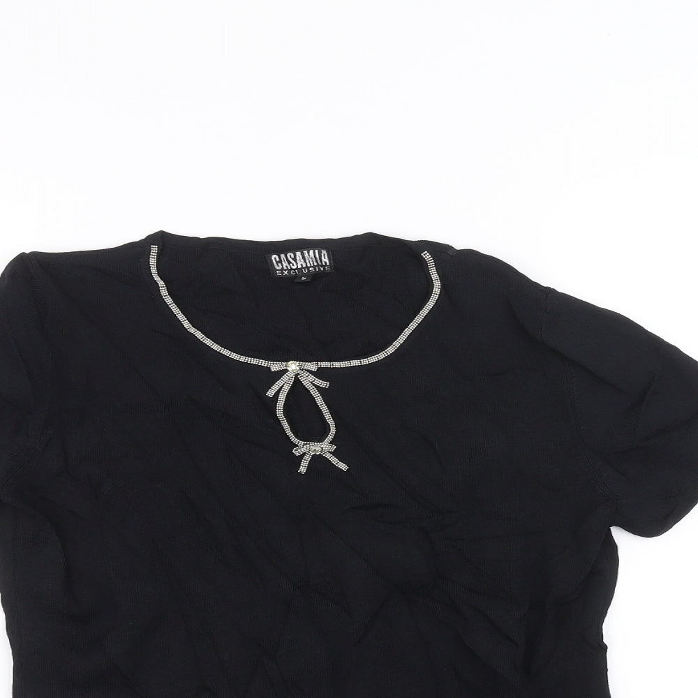 casamia Womens Black   Basic T-Shirt Size S