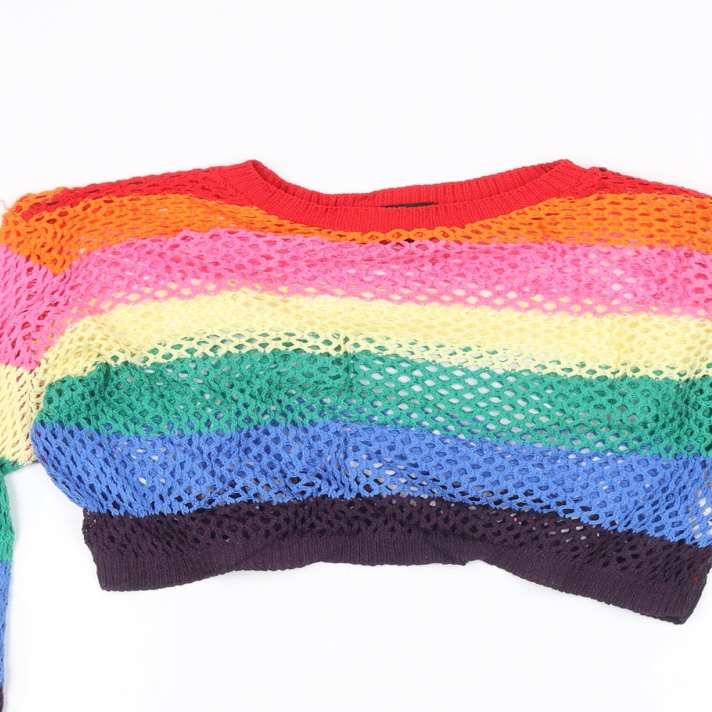 New Look Womens Multicoloured Striped  Pullover Jumper Size L