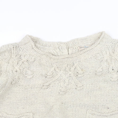 Marks and Spencer Womens White   Pullover Jumper Size 12