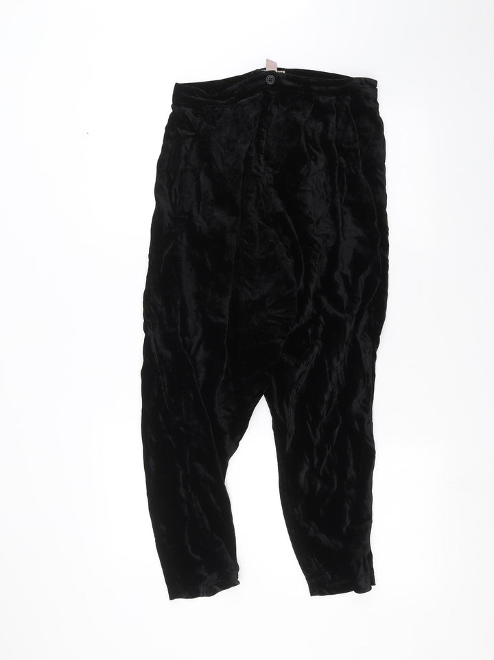 H&M Womens Black   Trousers  Size 10 L22 in