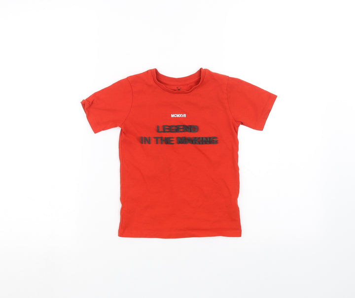 River Island Girls Red Basic T-Shirt Size 2-3 Years