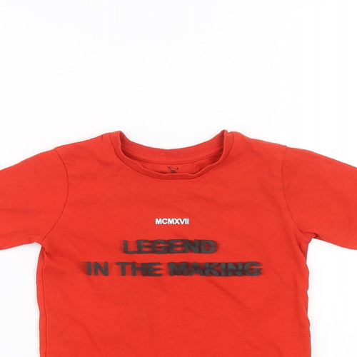 River Island Girls Red   Basic T-Shirt Size 2-3 Years