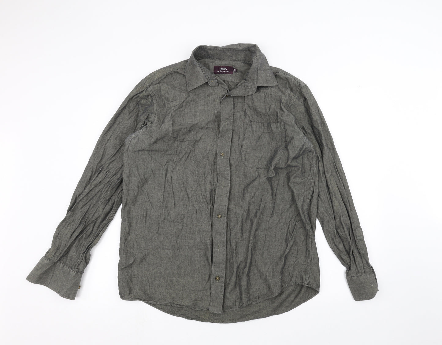 Marks and Spencer Mens Green    Dress Shirt Size 16.5