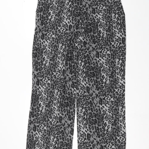 Marks and Spencer Womens Black Animal Print  Trousers  Size 18 L31 in