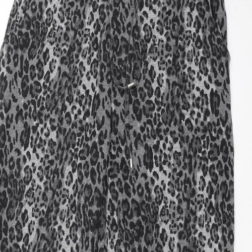 Marks and Spencer Womens Black Animal Print  Trousers  Size 18 L31 in