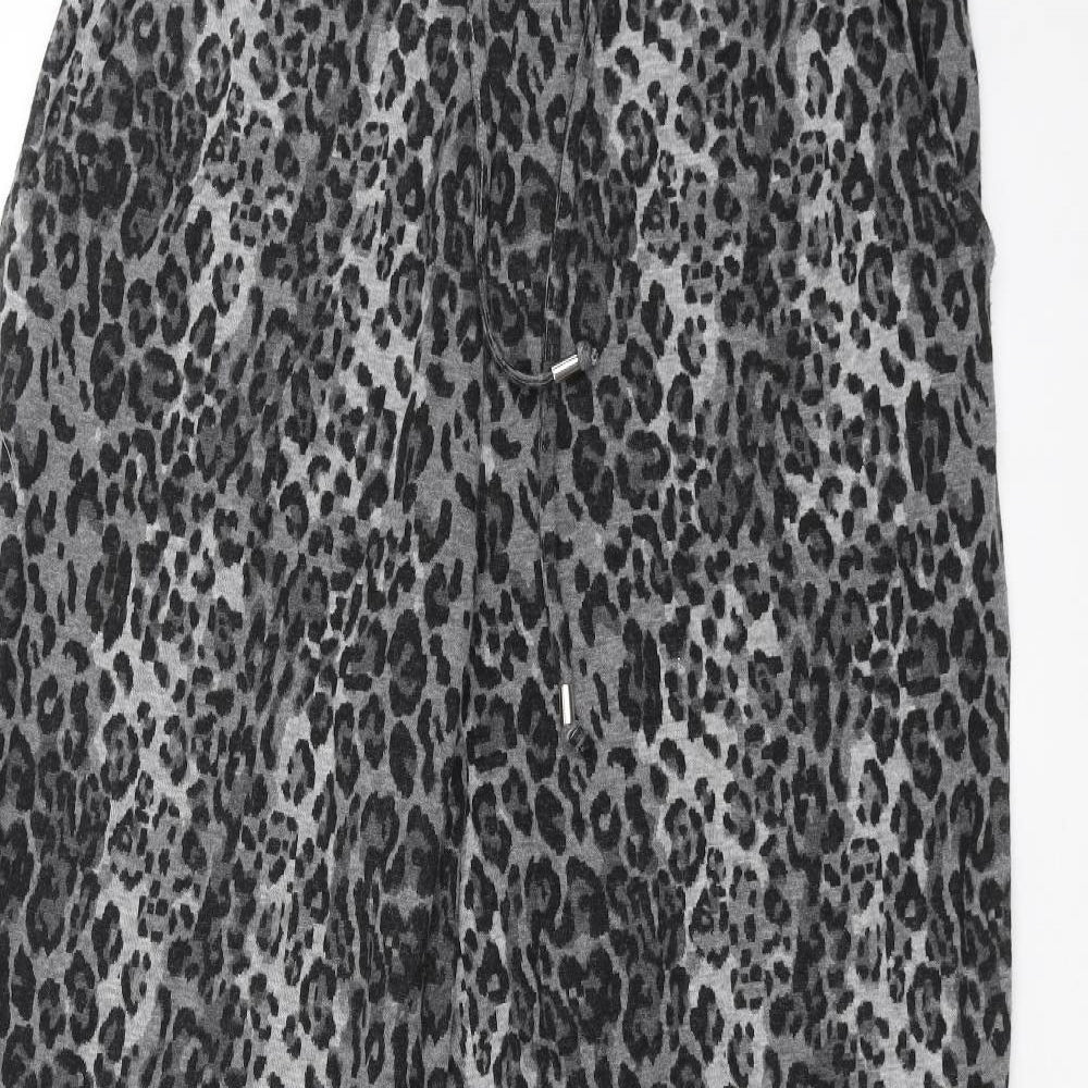 Marks and Spencer Womens Black Animal Print  Trousers  Size 18 L31 in