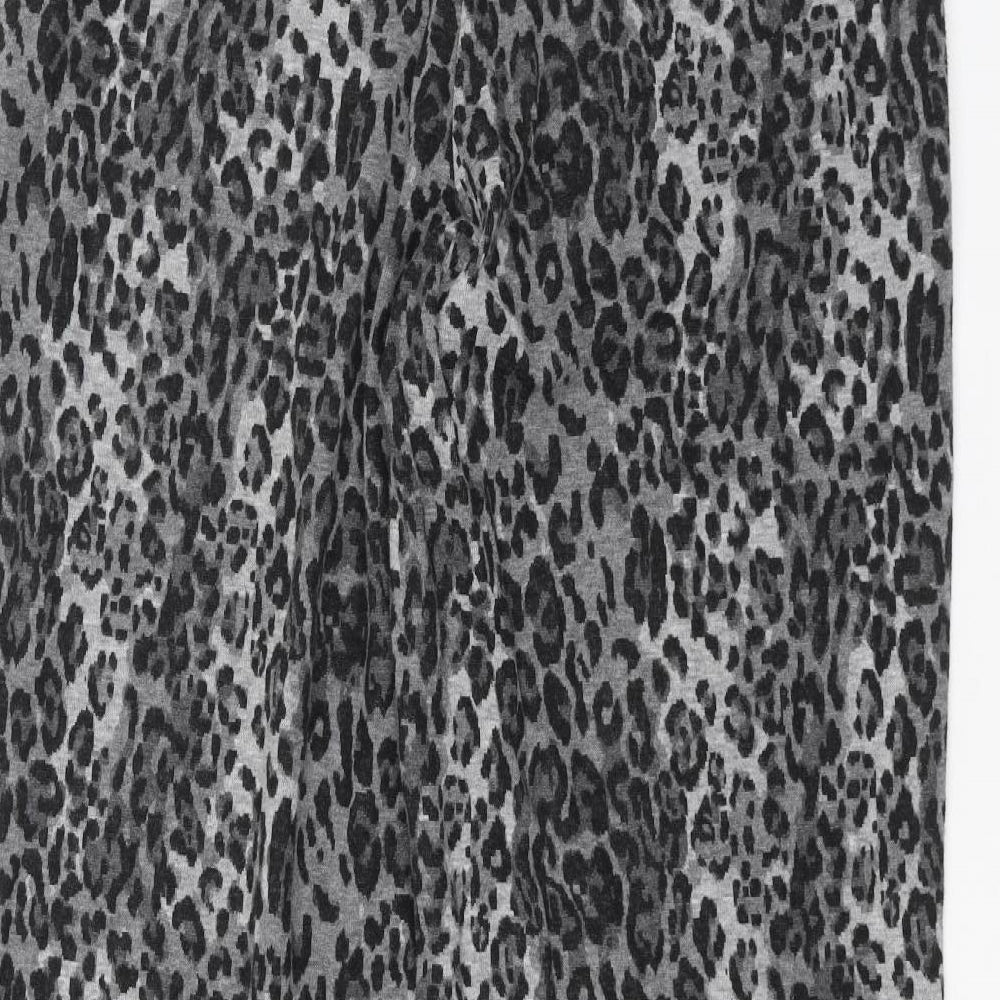 Marks and Spencer Womens Black Animal Print  Trousers  Size 18 L31 in