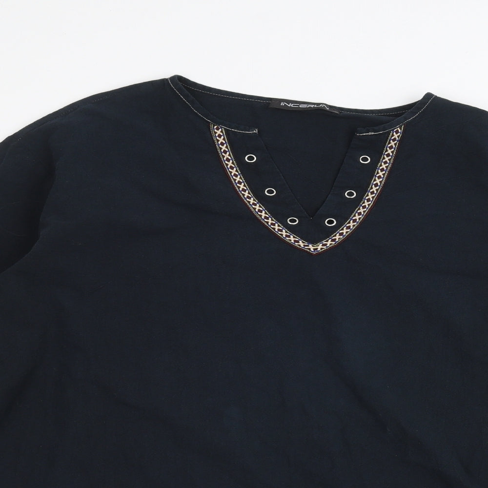 INCERUN Womens Blue   Basic T-Shirt Size 2XL