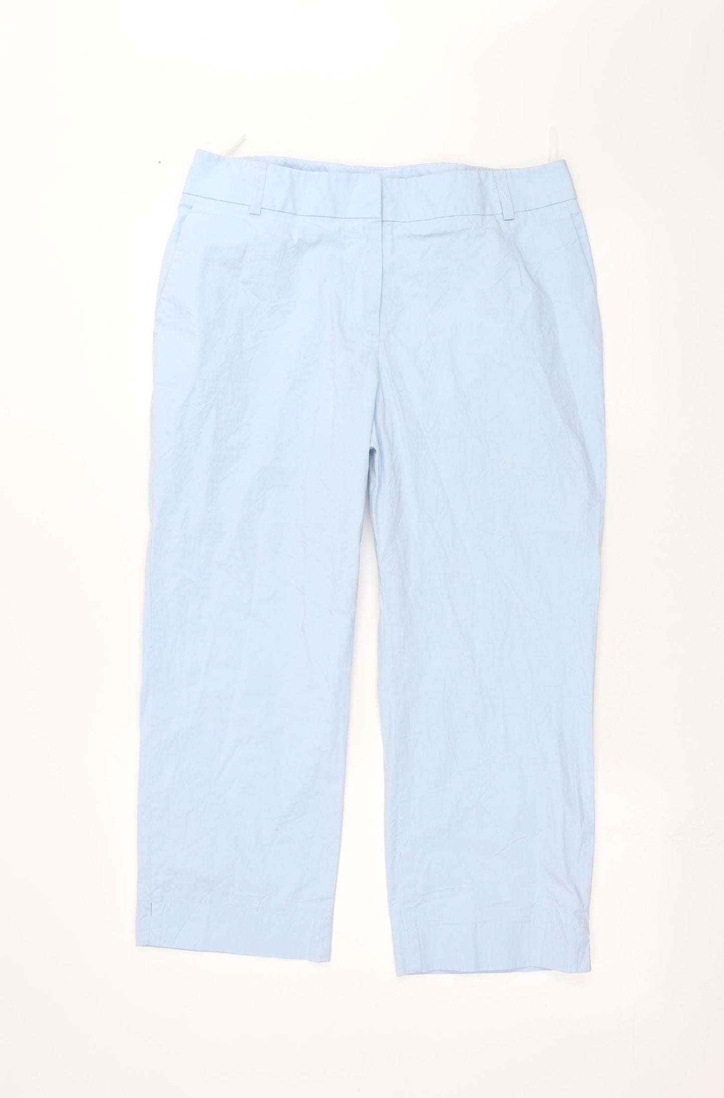 Marks and Spencer Womens Blue   Cropped Trousers Size 16 L20 in