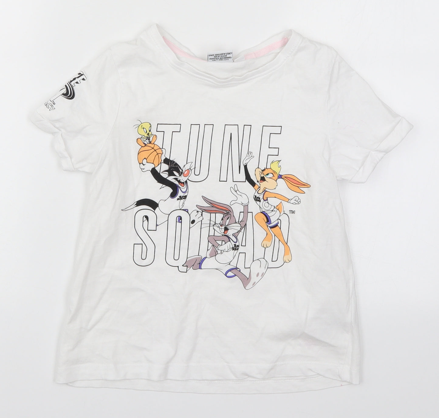 Preworn Boys White   Basic T-Shirt Size 9-10 Years  - Space Jam Tune Squad