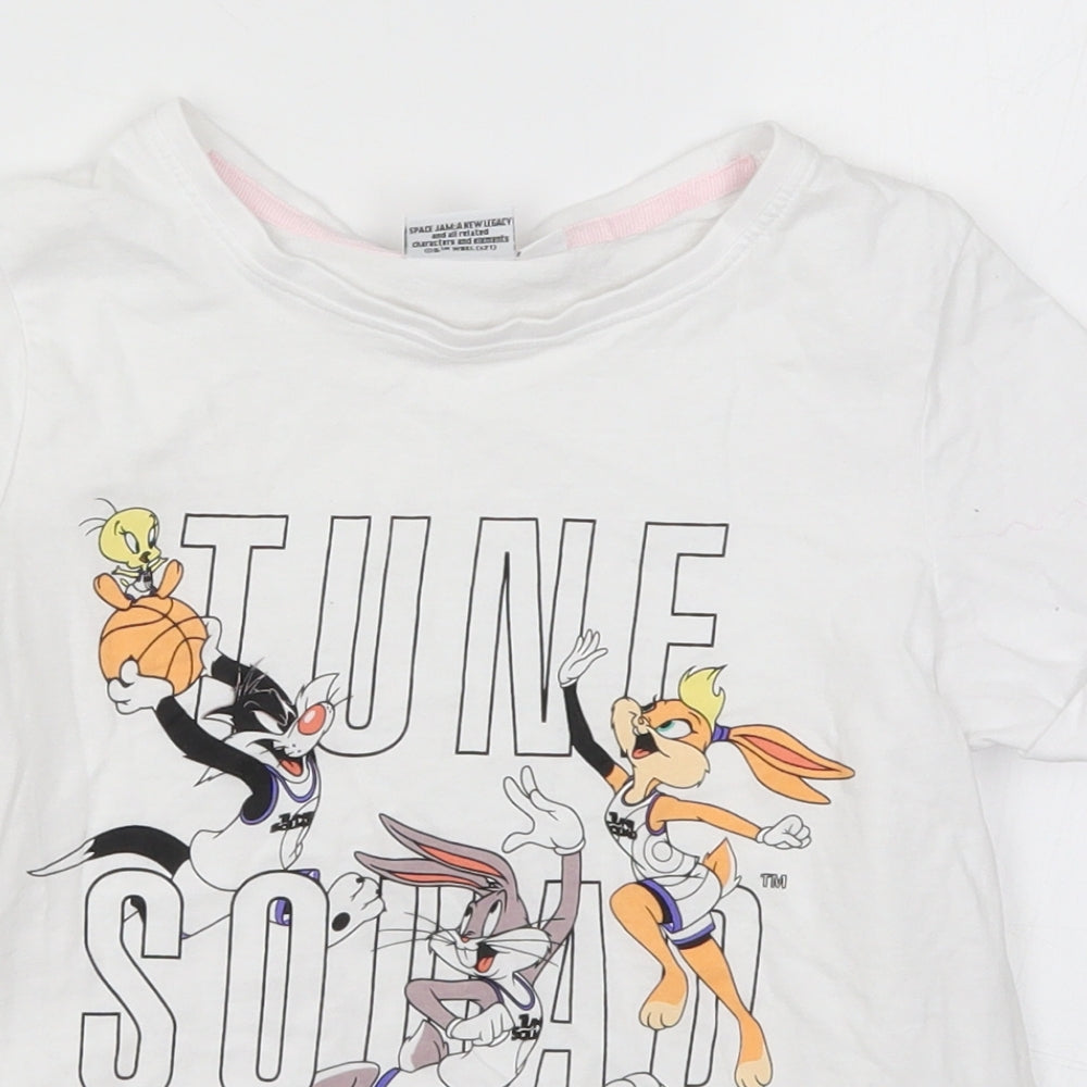 Preworn Boys White   Basic T-Shirt Size 9-10 Years  - Space Jam Tune Squad