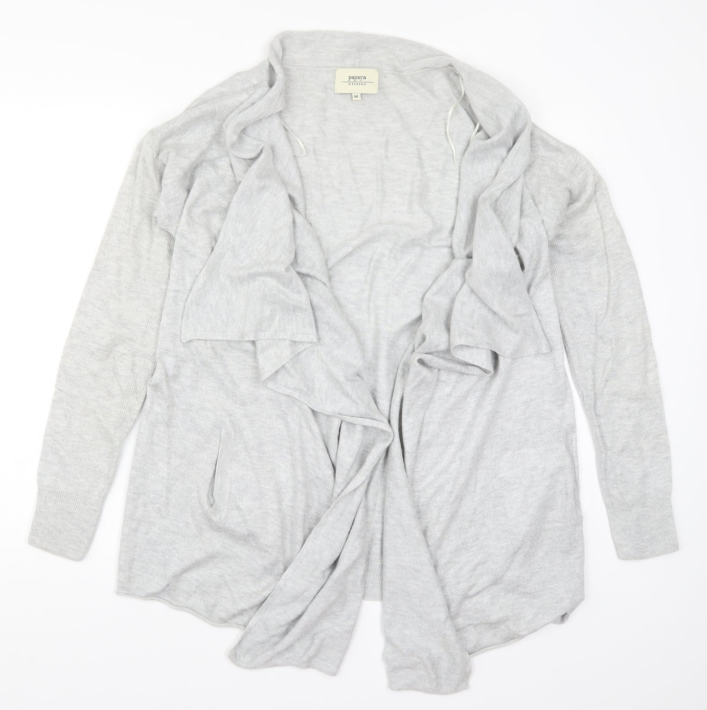 Papaya Womens Grey  Knit Cardigan Jumper Size M