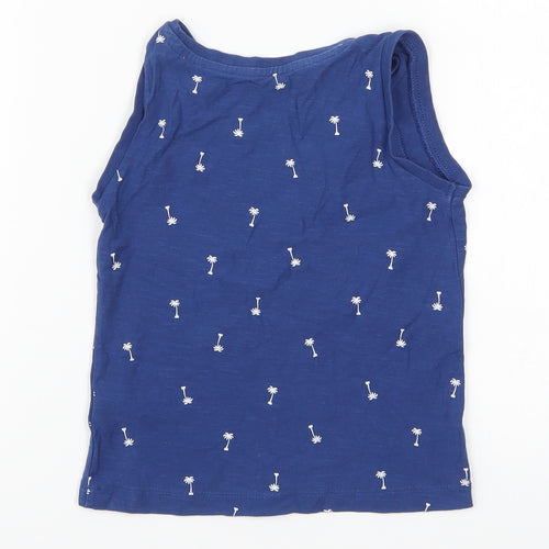 Matalan Boys Blue   Basic Tank Size 2-3 Years  - Palm Trees