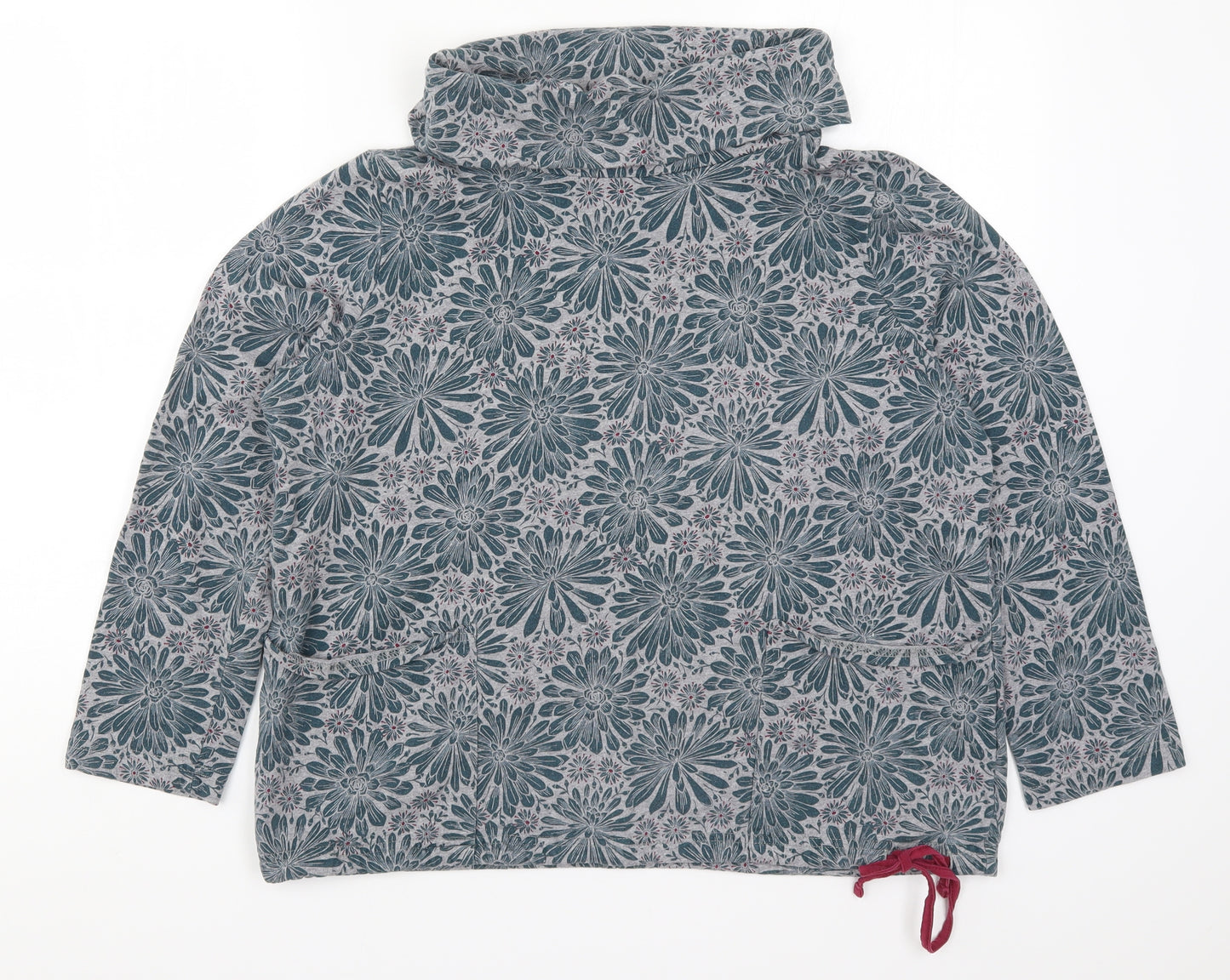 Seasalt Womens Blue Floral  Pullover Sweatshirt Size 12