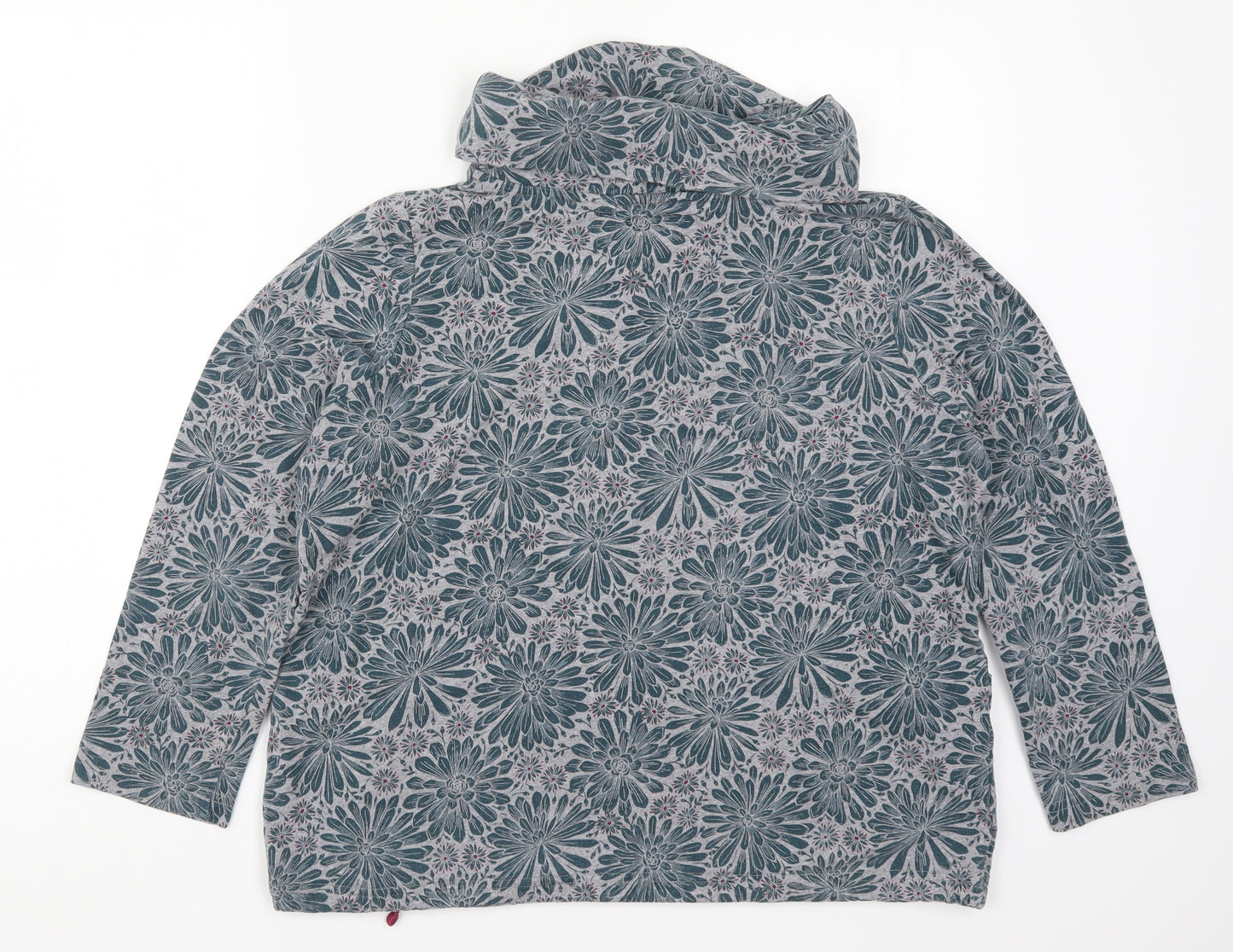 Seasalt Womens Blue Floral  Pullover Sweatshirt Size 12