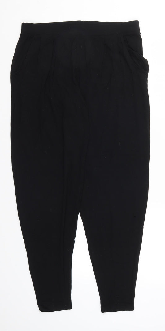 Front view of Next women’s black trousers, size UK 14, 28.5-inch leg