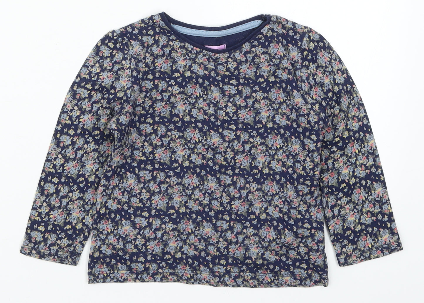 F&F Girls Blue Floral  Basic T-Shirt Size 18-24 Months