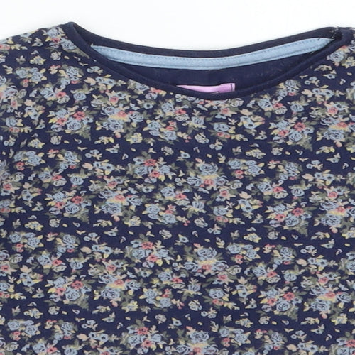 F&F Girls Blue Floral  Basic T-Shirt Size 18-24 Months