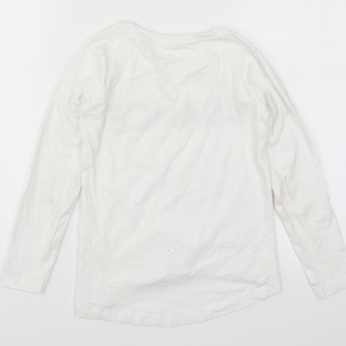 Preworn Girls White   Basic T-Shirt Size 8 Years  - Dance