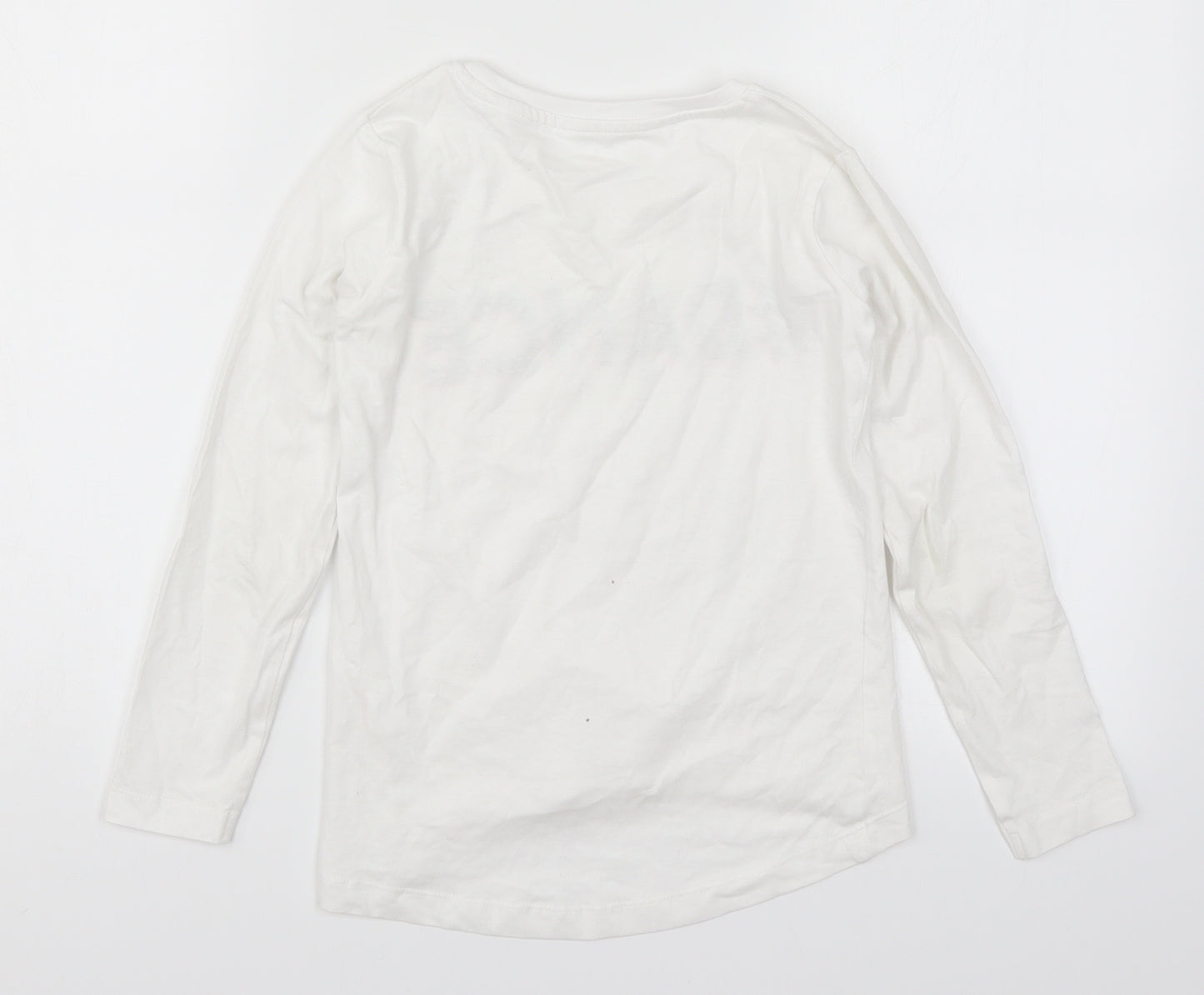 Preworn Girls White   Basic T-Shirt Size 8 Years  - Dance