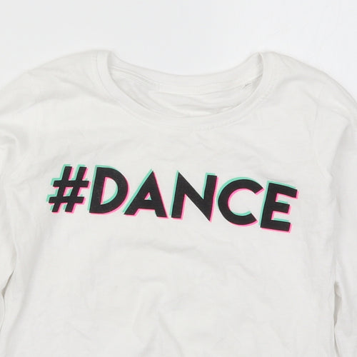 Preworn Girls White   Basic T-Shirt Size 8 Years  - Dance
