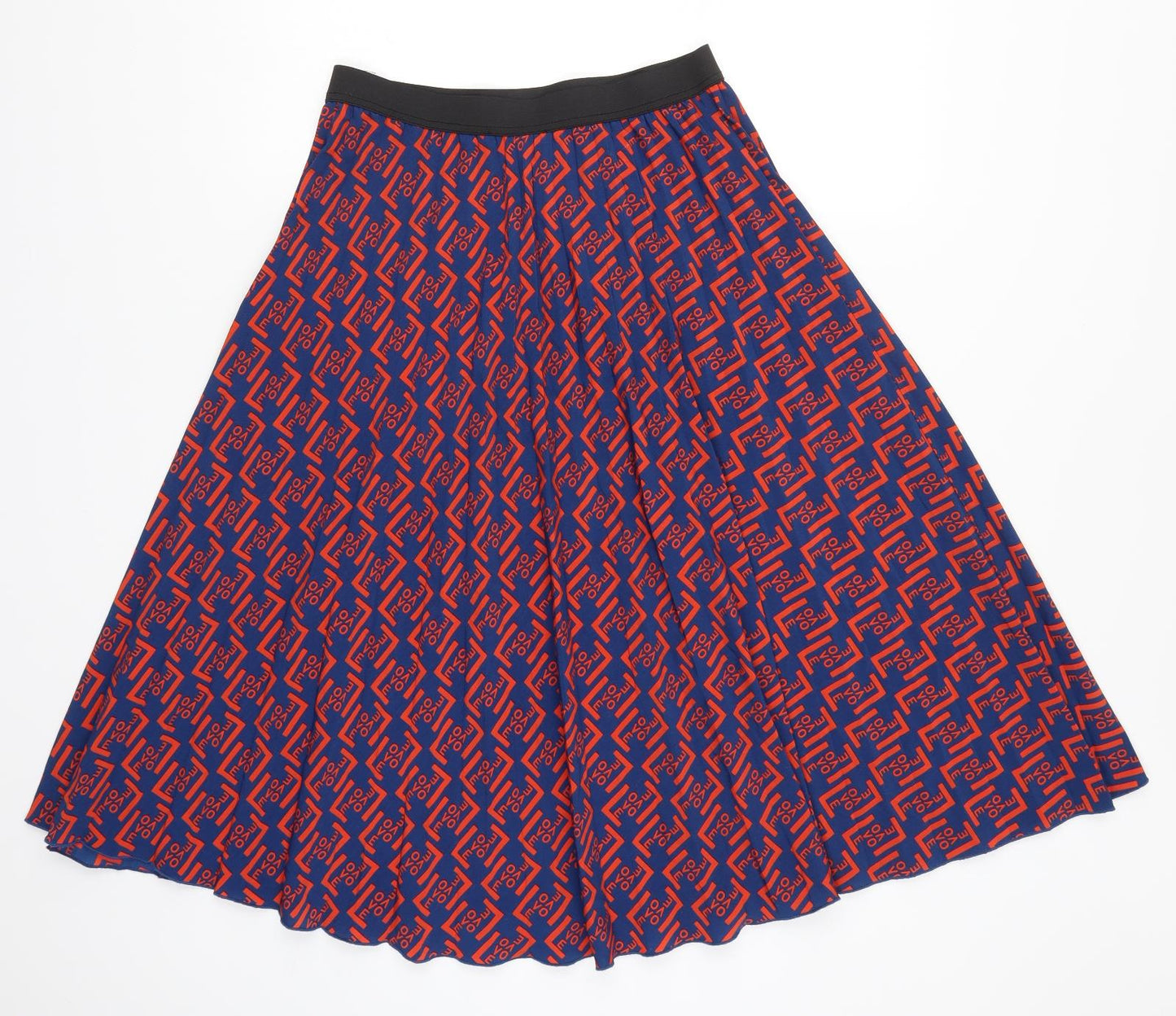 Primark Womens Red Geometric  Pleated Skirt Size 10  - Love
