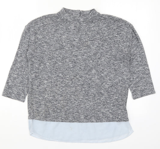 Front view of F&F women’s grey basic t-shirt, size UK 10