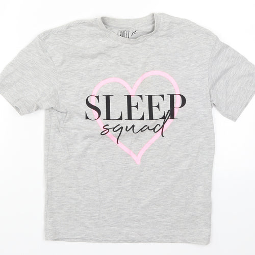 Matalan Girls Grey Solid  Top Pyjama Top Size 9 Years  - Sleep Squad