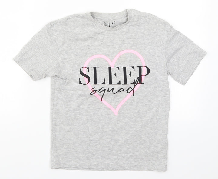 Matalan Girls Grey Solid  Top Pyjama Top Size 9 Years  - Sleep Squad