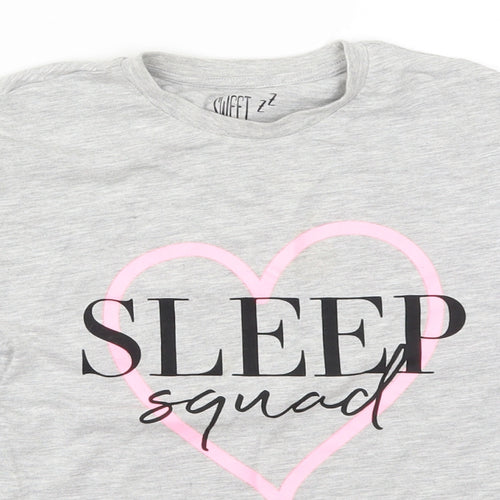 Matalan Girls Grey Solid  Top Pyjama Top Size 9 Years  - Sleep Squad