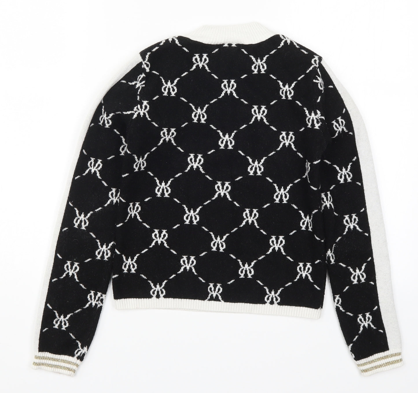 River Island Girls Black Argyle/Diamond Knit Pullover Jumper Size 9-10 Years