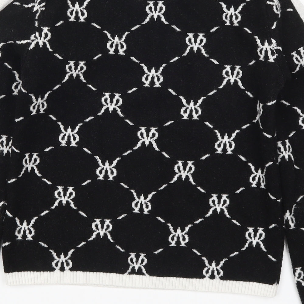 River Island Girls Black Argyle/Diamond Knit Pullover Jumper Size 9-10 Years