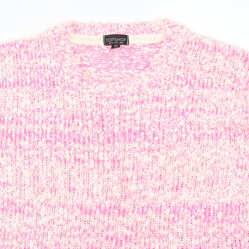 Topshop Womens Pink  Knit Pullover Jumper Size 6  - Ombre