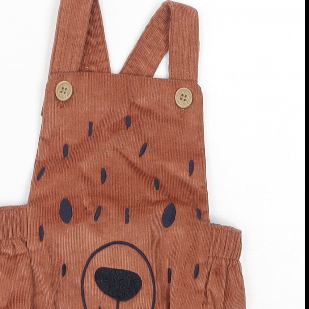 Nutmeg Baby Brown  Corduroy Dungaree One-Piece Size 3-6 Months  - Bear