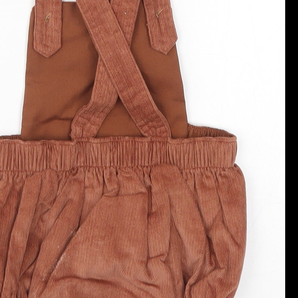 Nutmeg Baby Brown  Corduroy Dungaree One-Piece Size 3-6 Months  - Bear