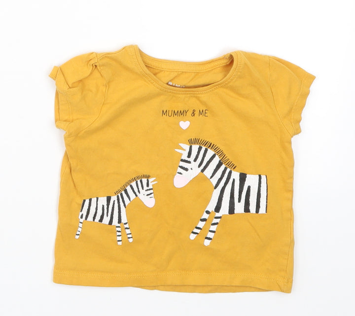 Primark Girls Yellow Basic T-Shirt Size 12-18 Months - Mummy and Me Zebra