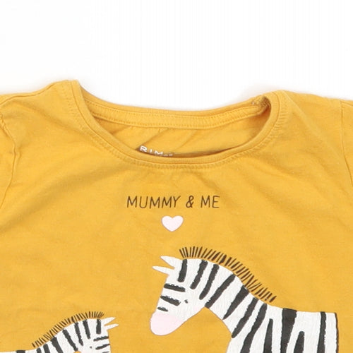 Primark Girls Yellow   Basic T-Shirt Size 12-18 Months  - Mummy and Me Zebra