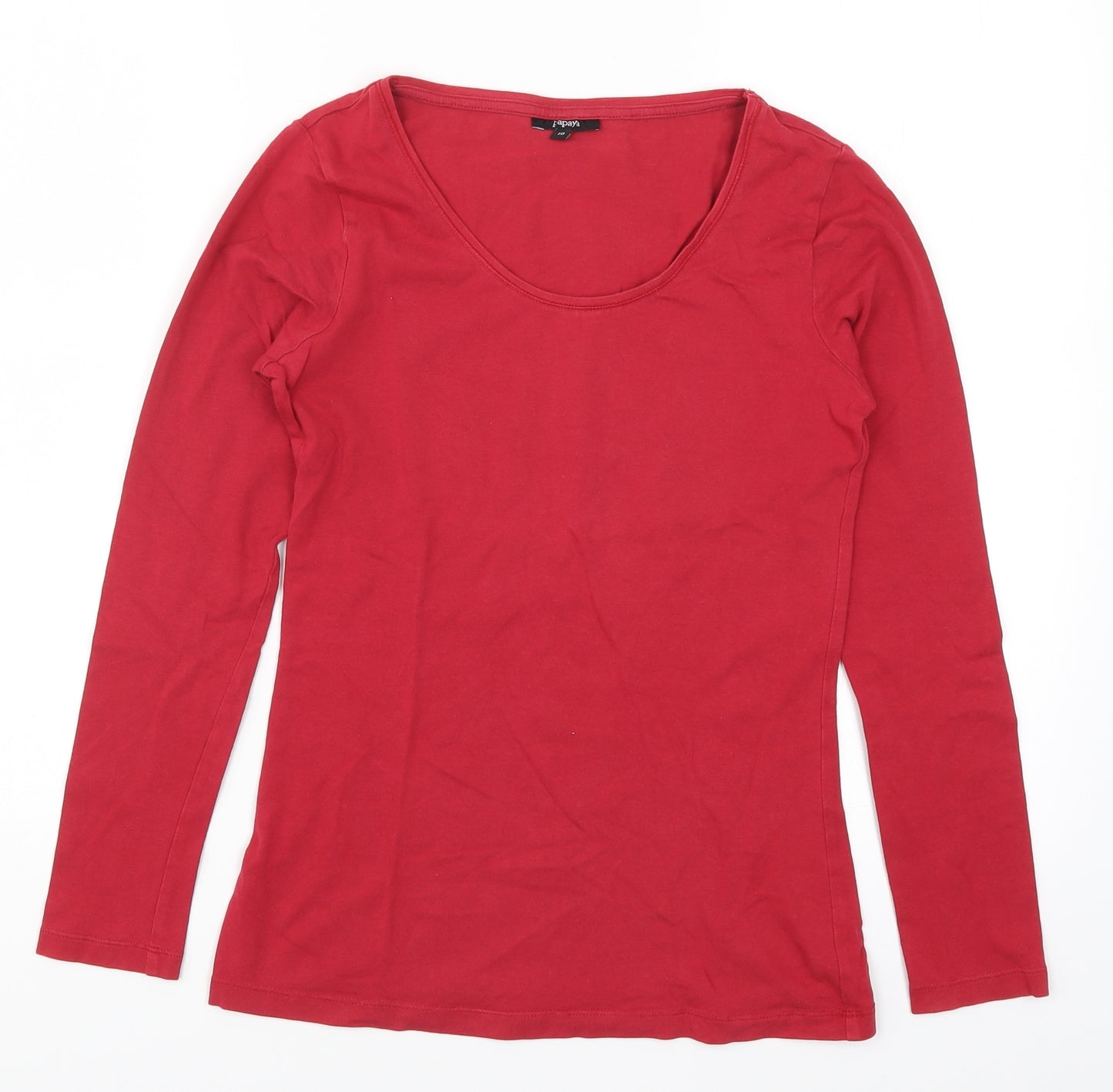 Papaya Womens Red   Basic T-Shirt Size 10