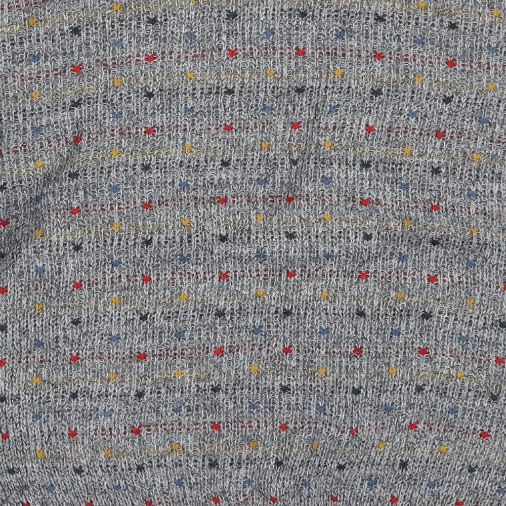 Littlewoods Mens Grey  Knit Pullover Jumper Size L  - Multicoloured Dots