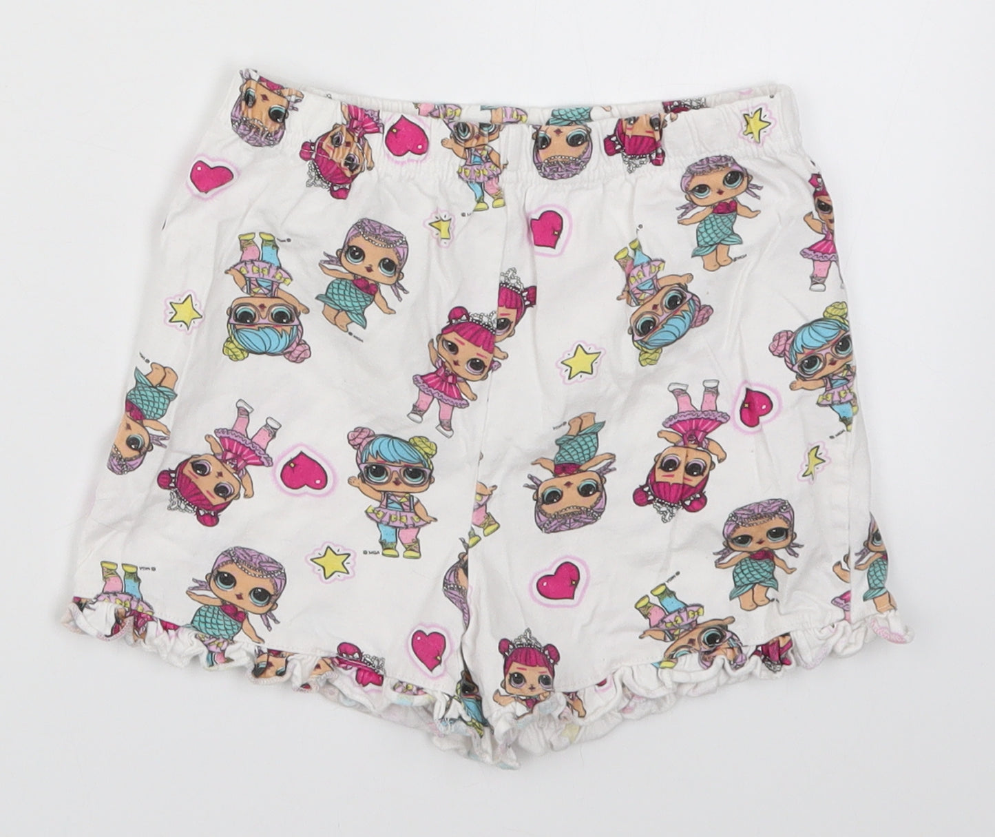 Matalan Girls White   Sweat Shorts Size 10 Years - LOL Surprise Pyjamas
