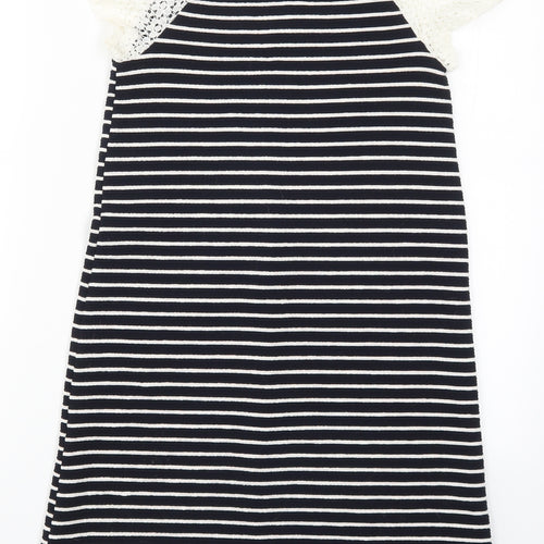 Young Dimension Girls Black Striped Lace A-Line  Size 10-11 Years