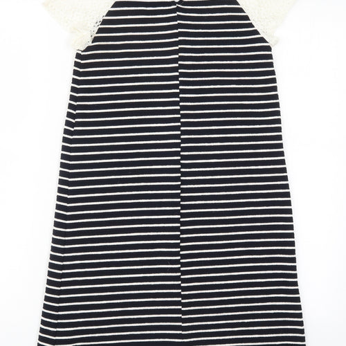 Young Dimension Girls Black Striped Lace A-Line  Size 10-11 Years
