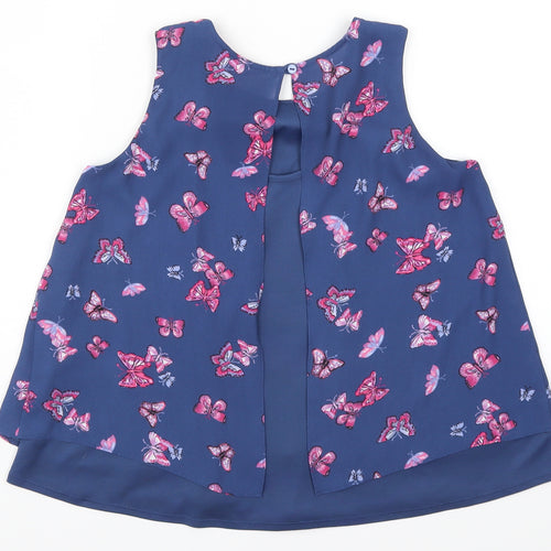 Young Dimension Girls Blue   Basic Tank Size 11-12 Years  - Butterflies