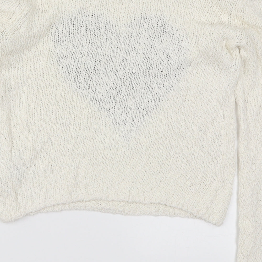 H&M Girls White   Pullover Jumper Size 11-12 Years  - Love Heart