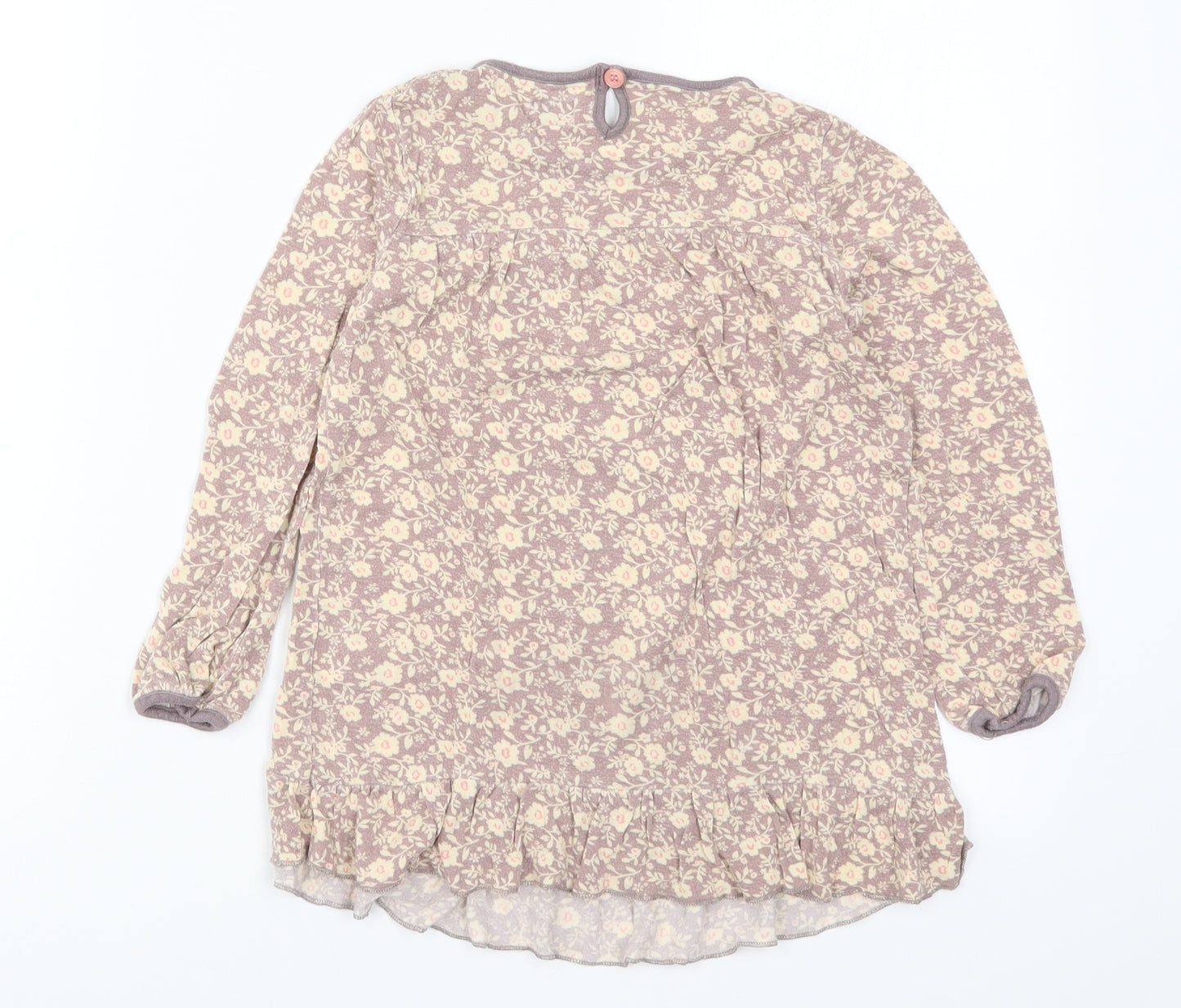 F&F Girls Beige Floral  Basic T-Shirt Size 5-6 Years